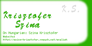 krisztofer szina business card